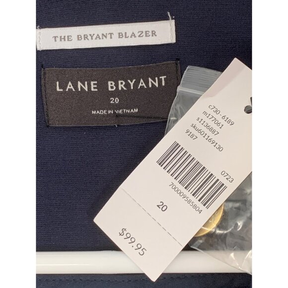 Lane Bryant Navy Blue Collarless Bryant Blazer Size 20 Goldcrest Buttons RS10276 - Picture 5 of 13